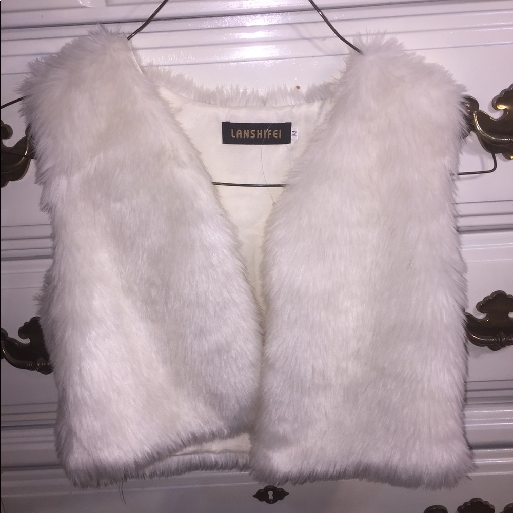 Pretty white fur vest